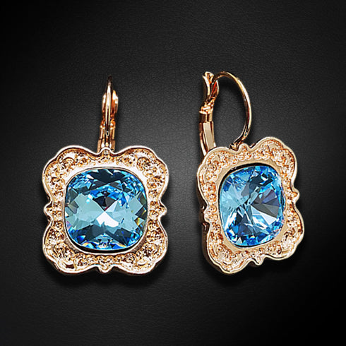 Earrings "Nostalgia (Aquamarine Blue)" with Swarovski™ crystals